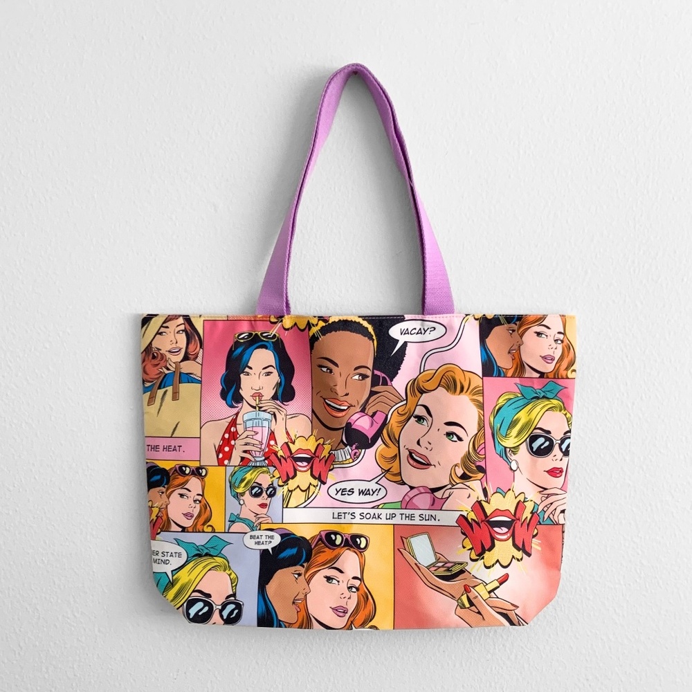 NEW Estee Lauder Women's Tote Bag Pop Art Vintage Style 1950's Retro Comic Book